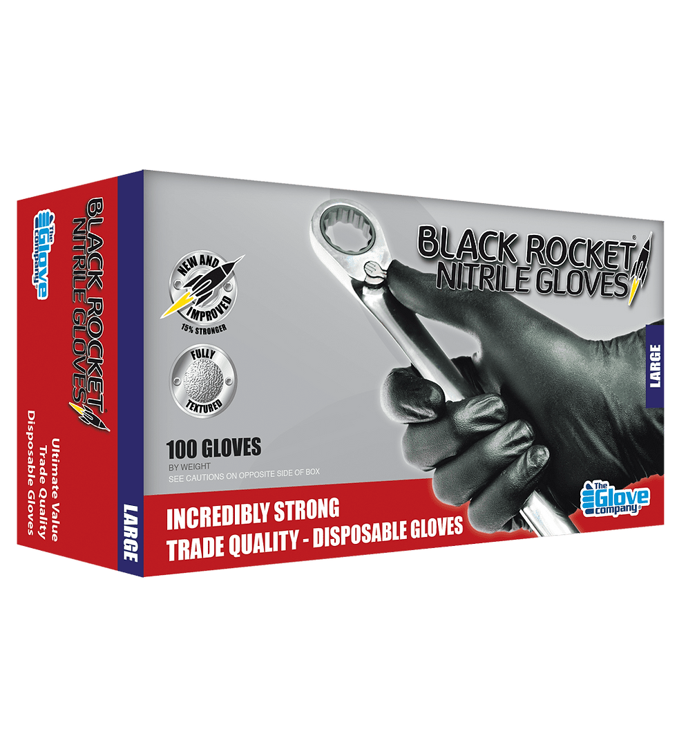 TGC - Black Rocket Nitrile Glove Black - (100 Pack)