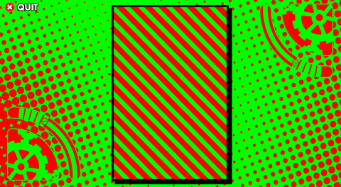 An animated Collapsus menu without any color pallets applies so all the gameplay assets are red and green