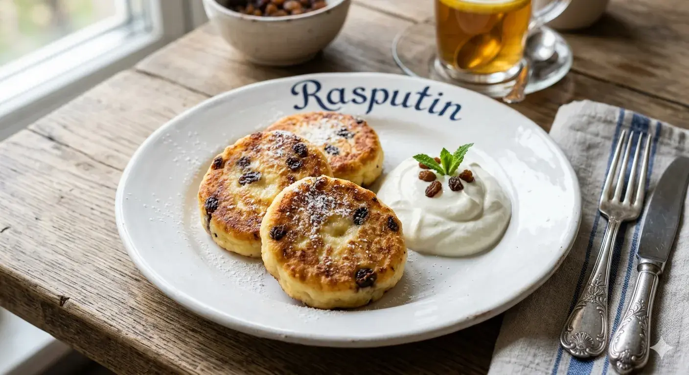 Syrniki with raisins 'Rasputin'
