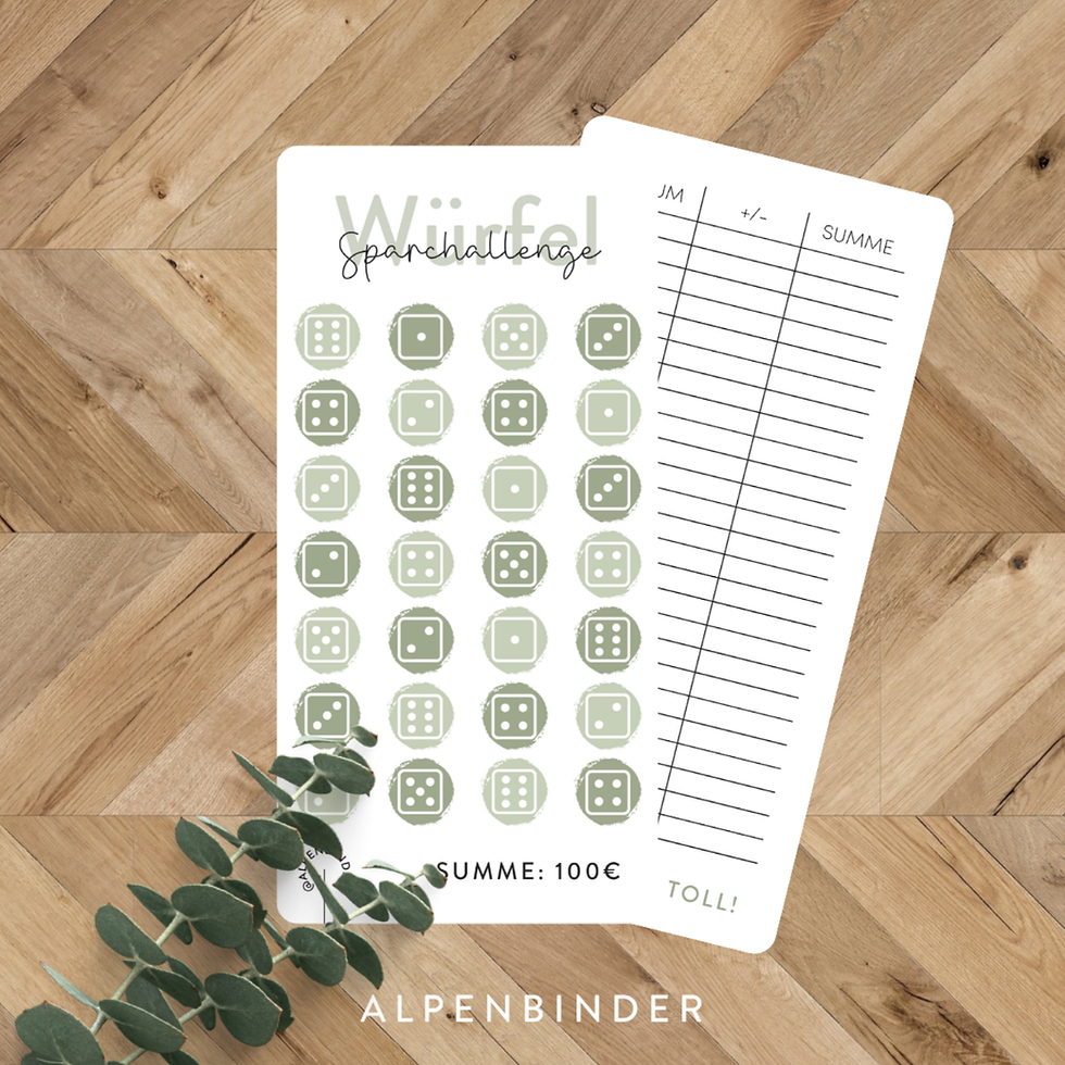 Miniaturbild: Würfel-Sparchallenge – A6