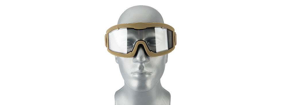 Thumbnail: LANCER TACTICAL AERO PROTECTIVE TAN AIRSOFT GOGGLES (CLEAR LENS)