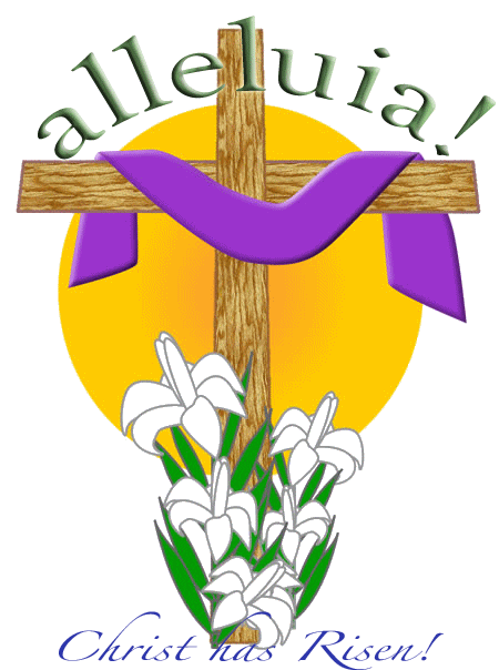 WEBSITE -- CALENDAR -- APRIL -- EASTER -- alleluia-easter-draped-cross -- GIF TRANSPARENCY