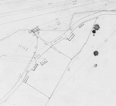 Excerpt from a plan showing the streets and town of Hartley, 1858 (Source: State Archives, AO Map 3104).