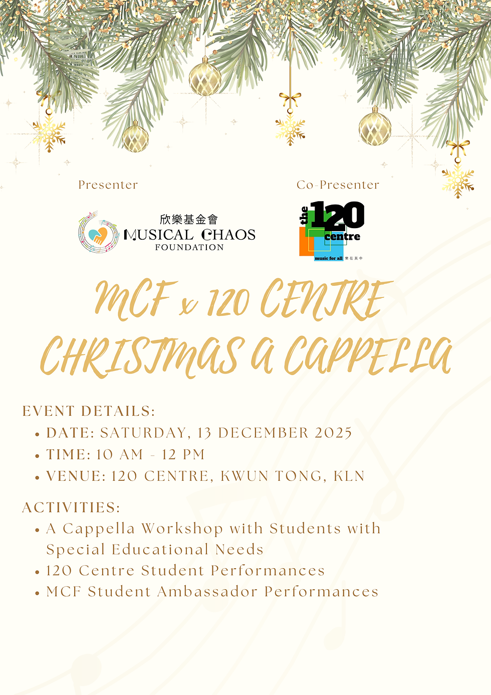 MCF x 120 CENTRE Christmas A Capella