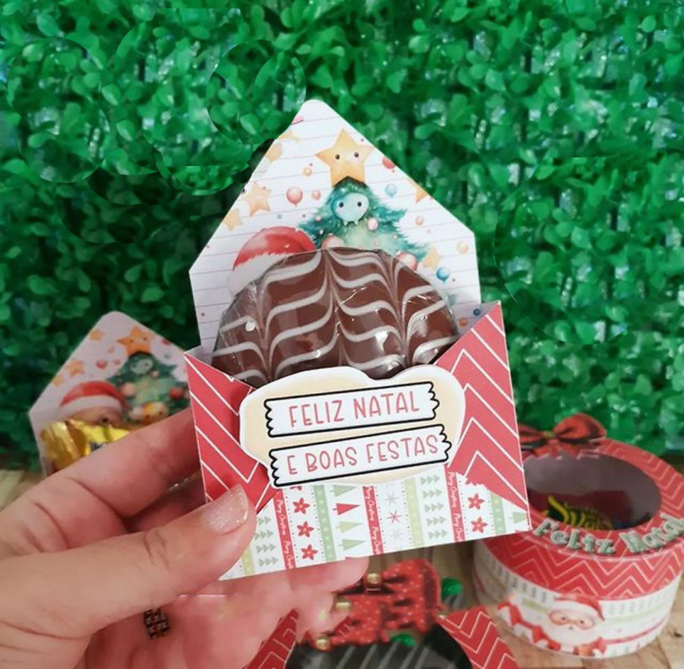 Caixinha Envelope Natal Personalizada Tamanho P Fenix Design Studio
