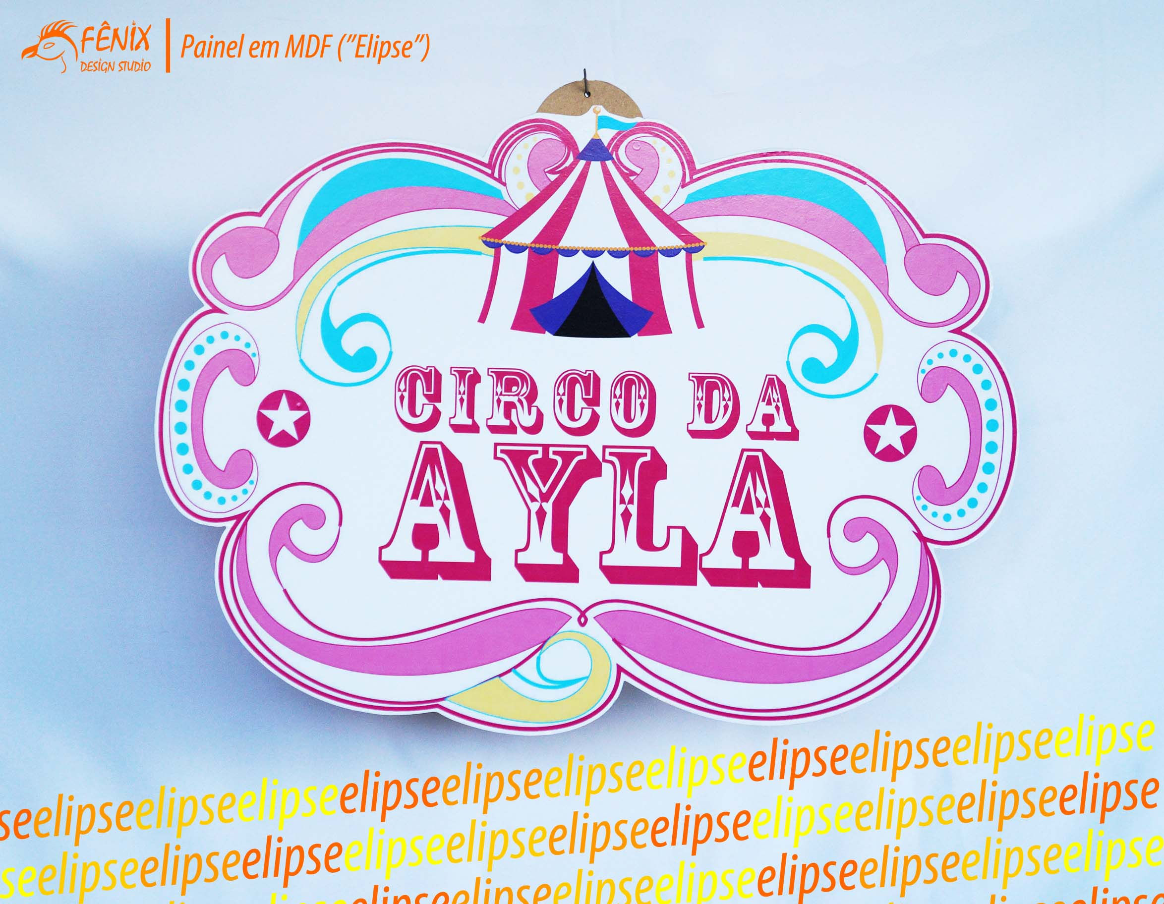 Painel Elipse MDF Personalizado 46 X 60 ou 66 x 40