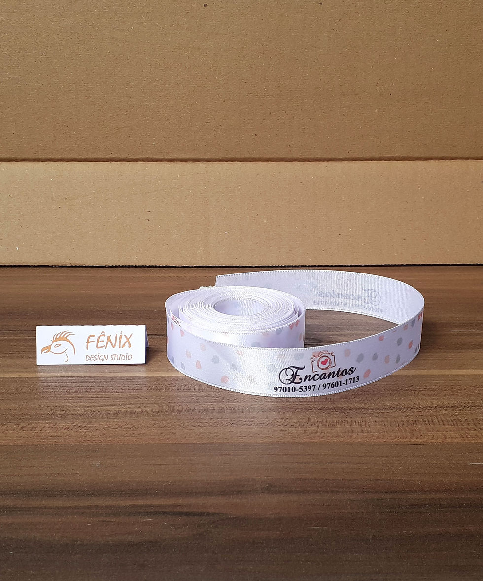 Rolo 10 M Fita Cetim 15 mm Personalizada Fenix Design Studio