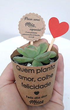 Vaso para suculenta personalizado para Dia das Mães