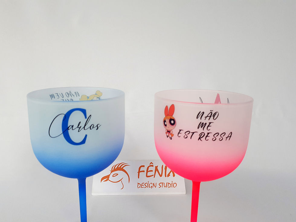 Miniatura: Trio de Taças Gin Degradê Personalizadas