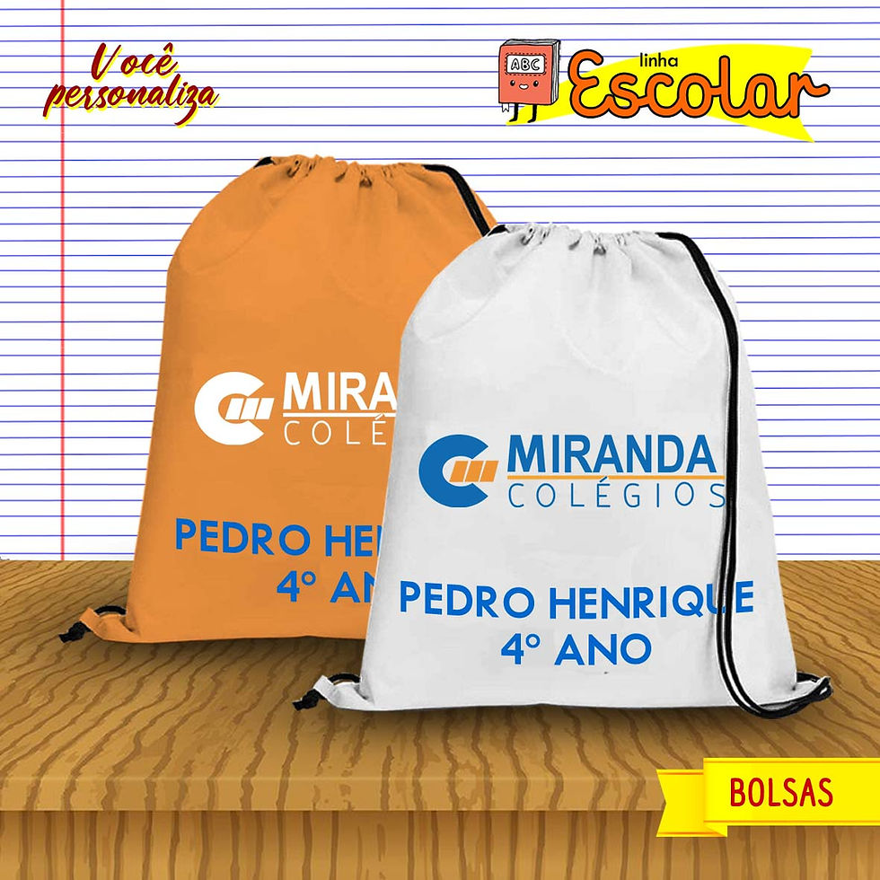 Miniatura: Mochila ou Sacochila Escolar Personalizada