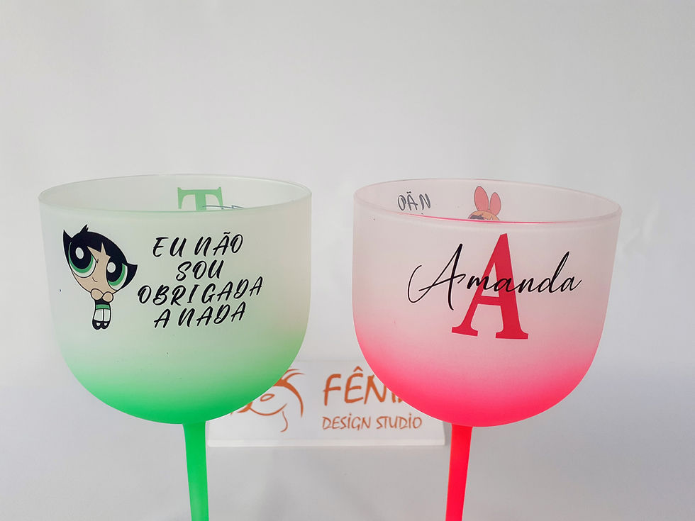 Miniatura: Trio de Taças Gin Degradê Personalizadas