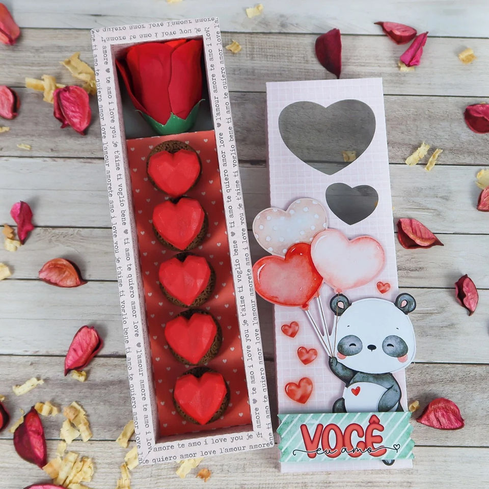 Caixa para flor e doces Dia dos Namorados