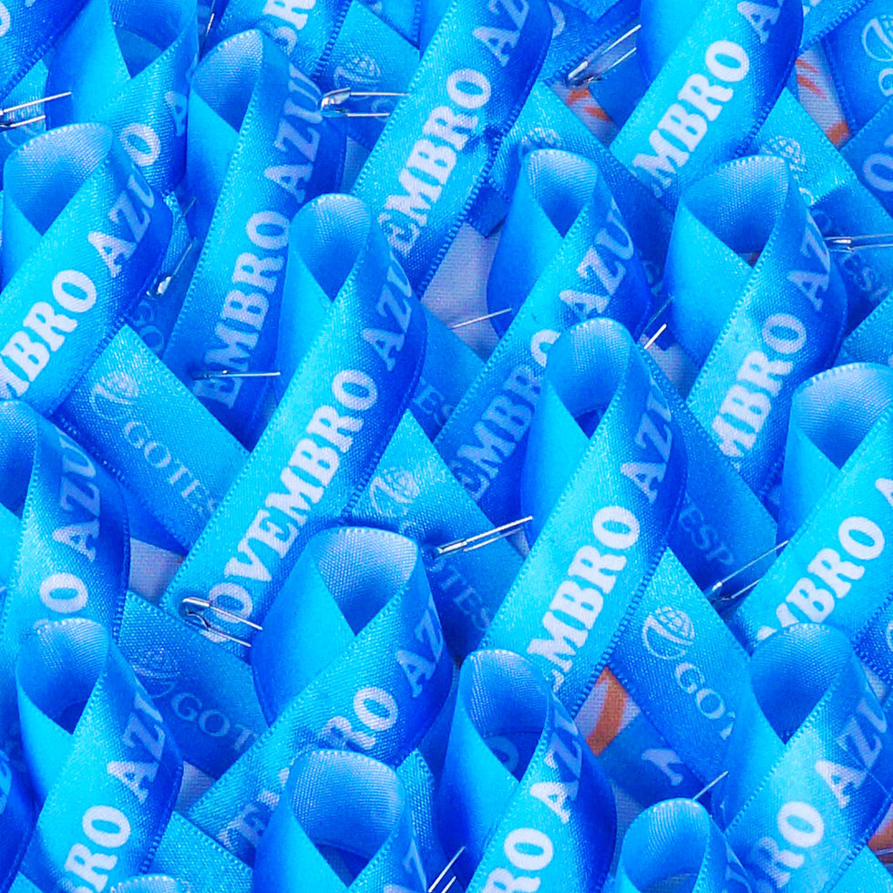 Lacinho Novembro Azul Personalizado 15 mm Fenix Design Studio