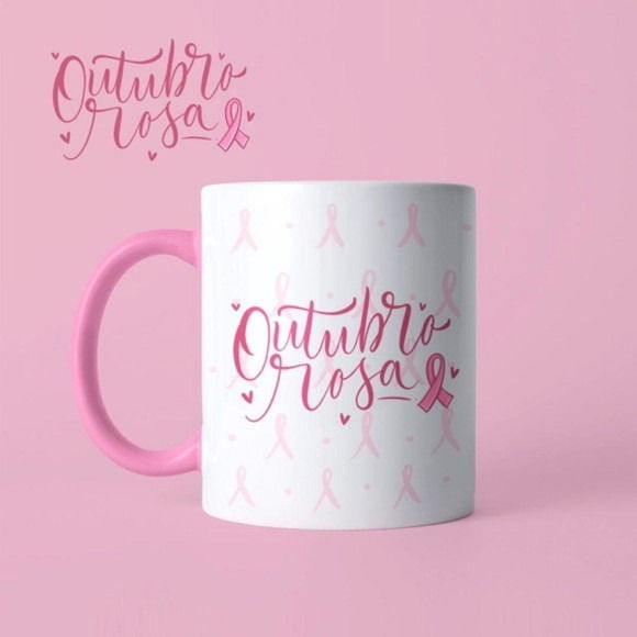 Caneca Outubro Rosa Personalizada