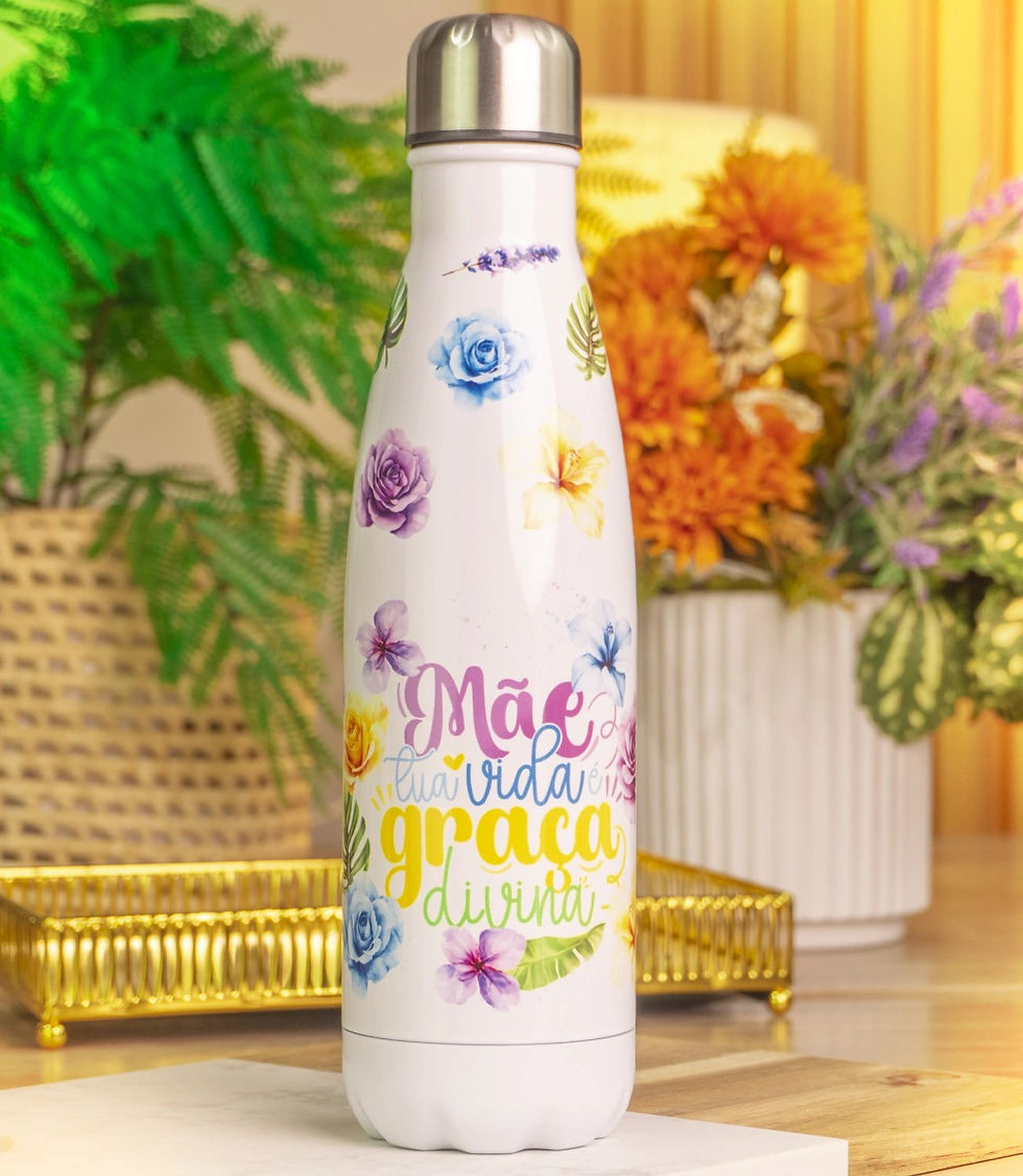 Garrafa térmica personalizada para Dia das Mães