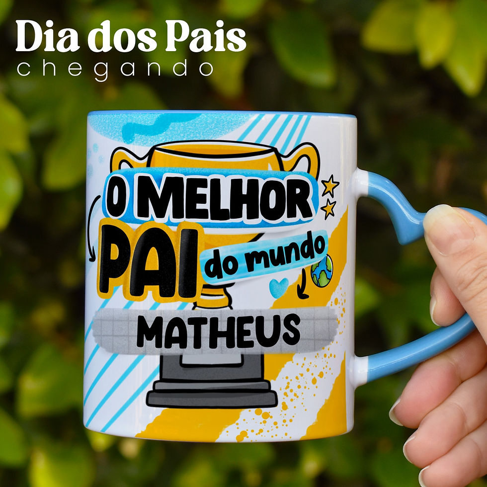 Caneca de Polímero Dia dos Pais Fenix Design Studio