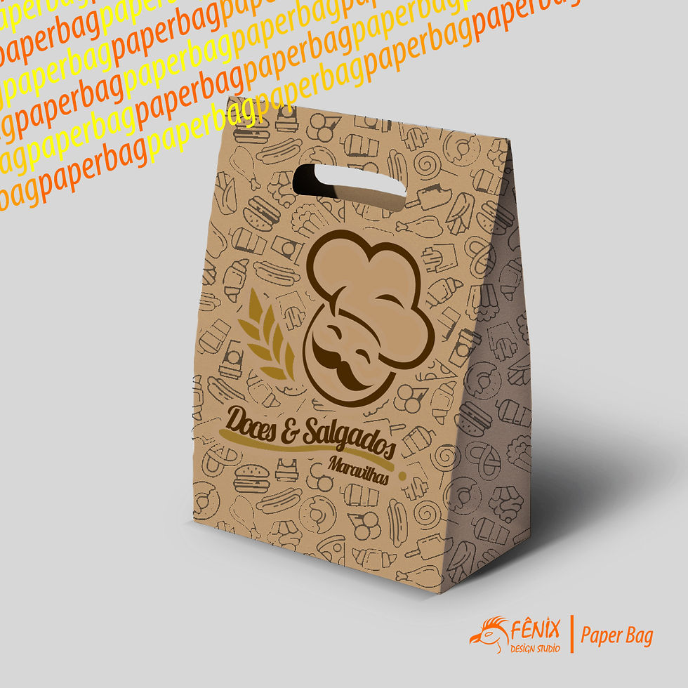 Sacola de Papel Kraft Fenix Design Studio