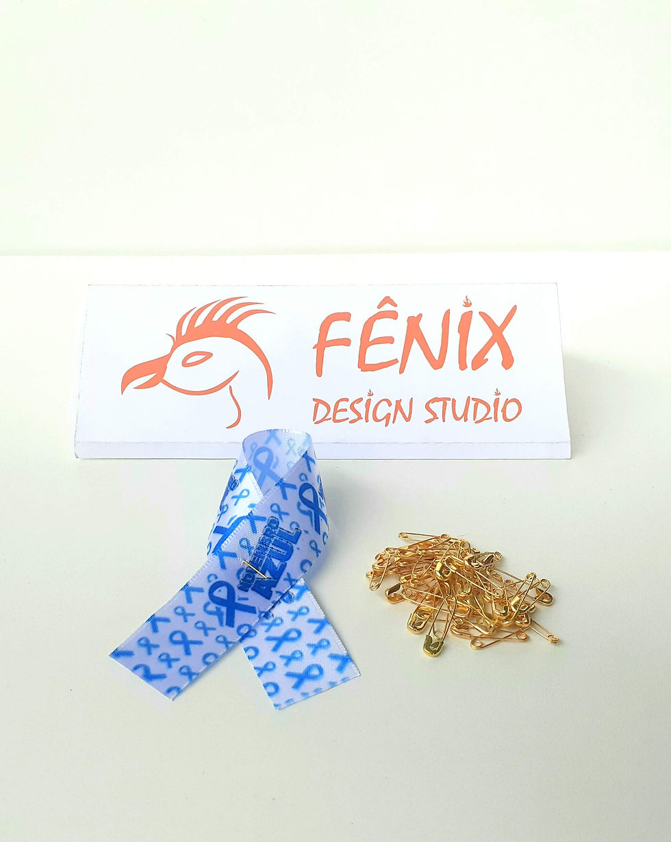 Miniatura: Lacinho Personalizado Novembro Azul 22 mm Fenix Design Studio