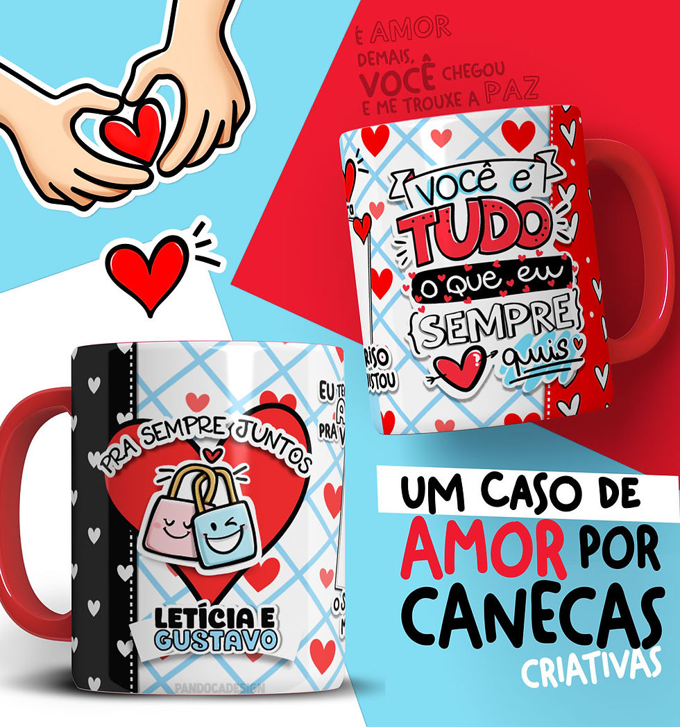 Miniatura: Caneca de Porcelana Dia dos Namorados Personalizada Fenix Design Studio