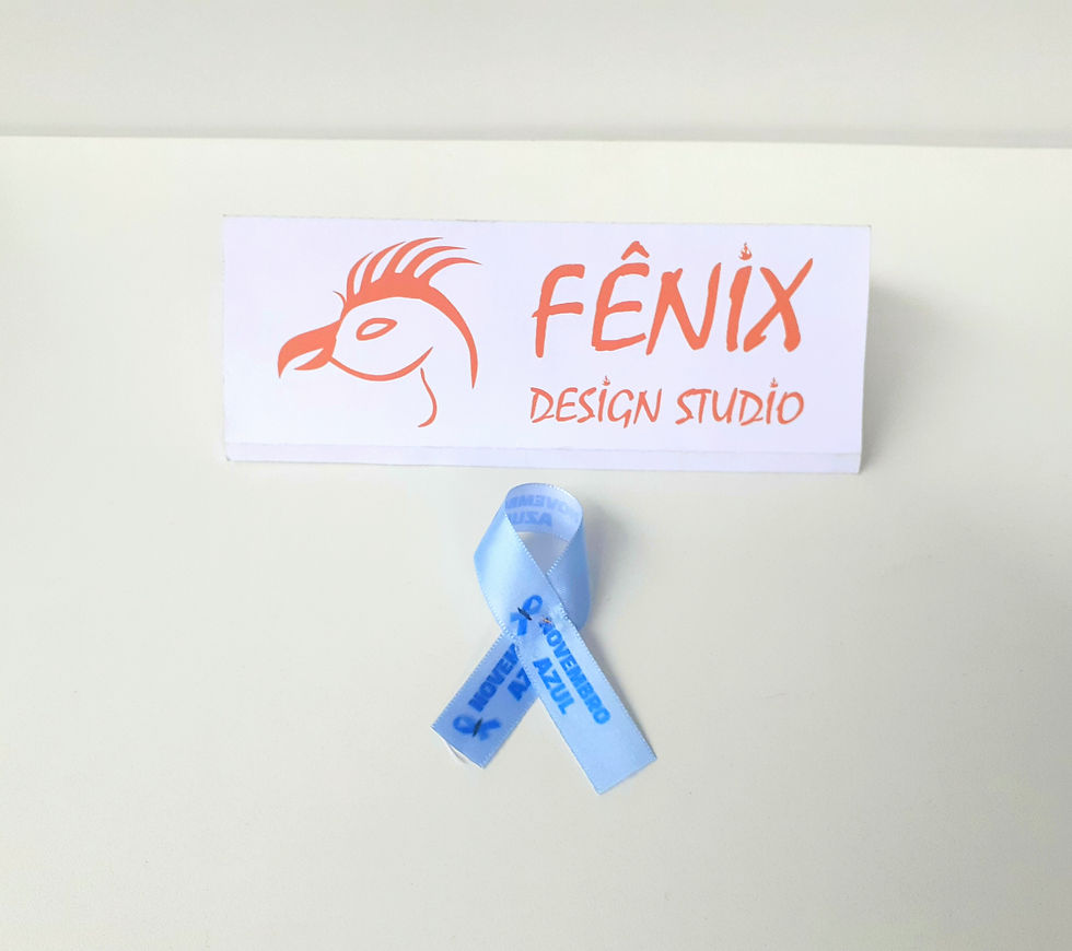 Miniatura: Lacinho Estampado Novembro Azul 15 mm Fenix Design Studio