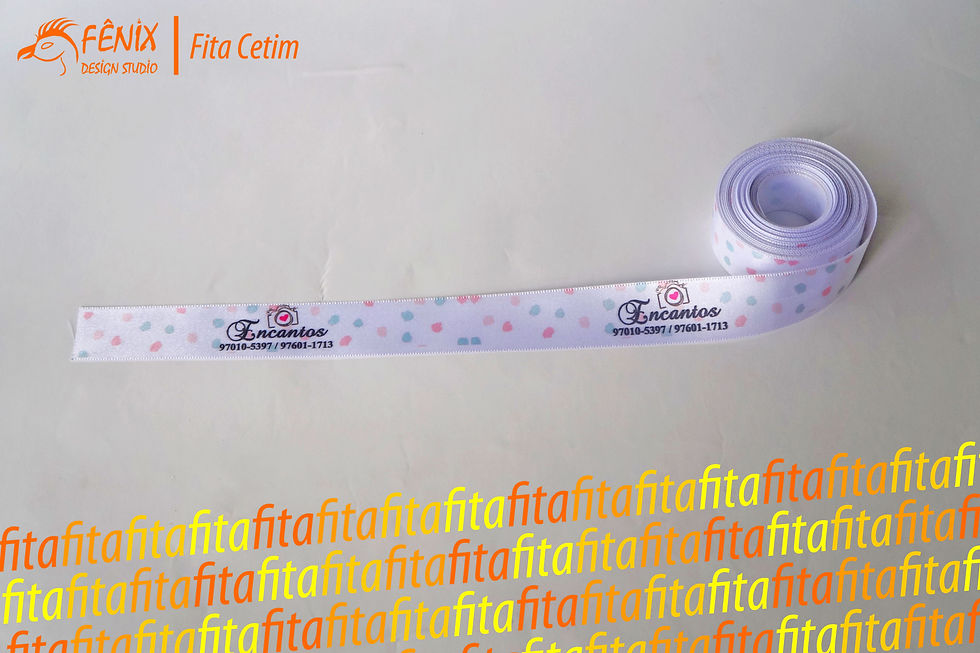 Miniatura: Rolo de Fita Cetim 22 mm Personalizada Fenix Design Studio