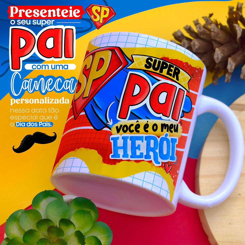 Caneca de Polímero Dia dos Pais Fenix Design Studio