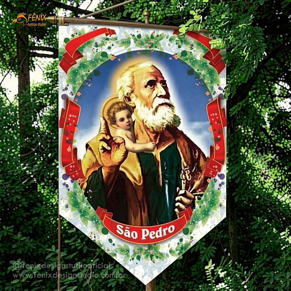 Banner São Pedro Festa Junina Personalizado Tecido ou Lona Fenix Design Studio