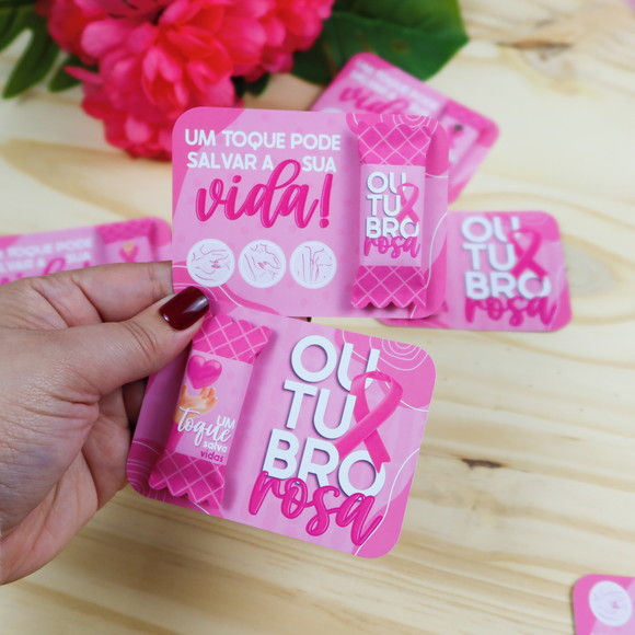 Miniatura: Card com Bala Outubro Rosa Personalizados