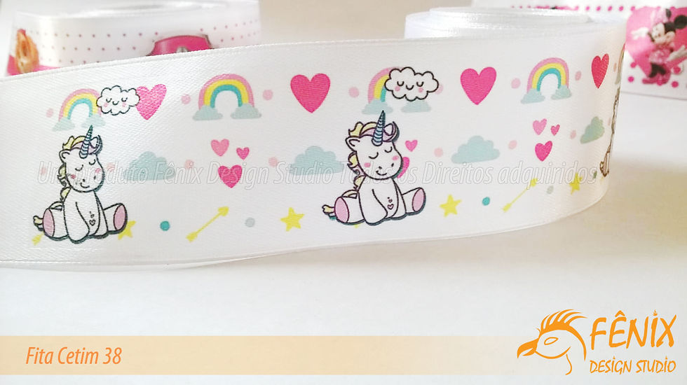 Miniatura: Rolo 50 M Fita Cetim número 9 Personalizada Fenix Design Studio