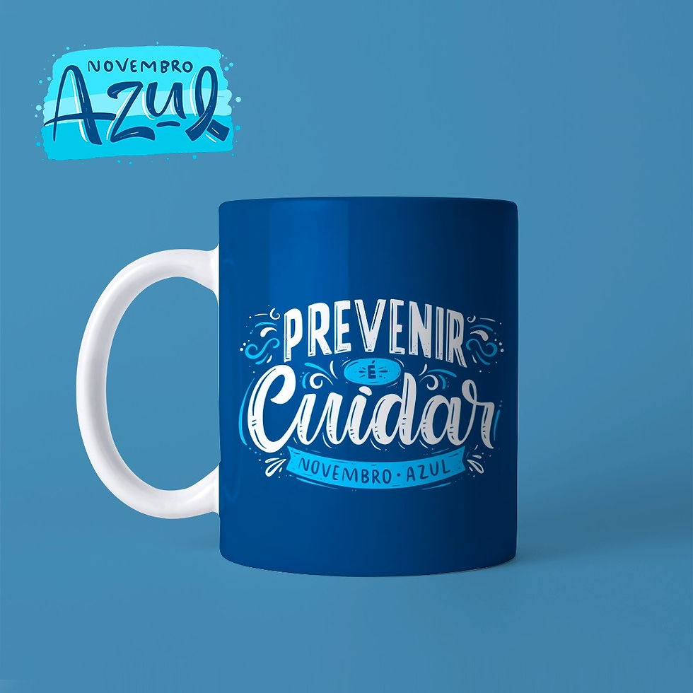 Miniatura: Caneca Porcelana Novembro Azul Personalizada