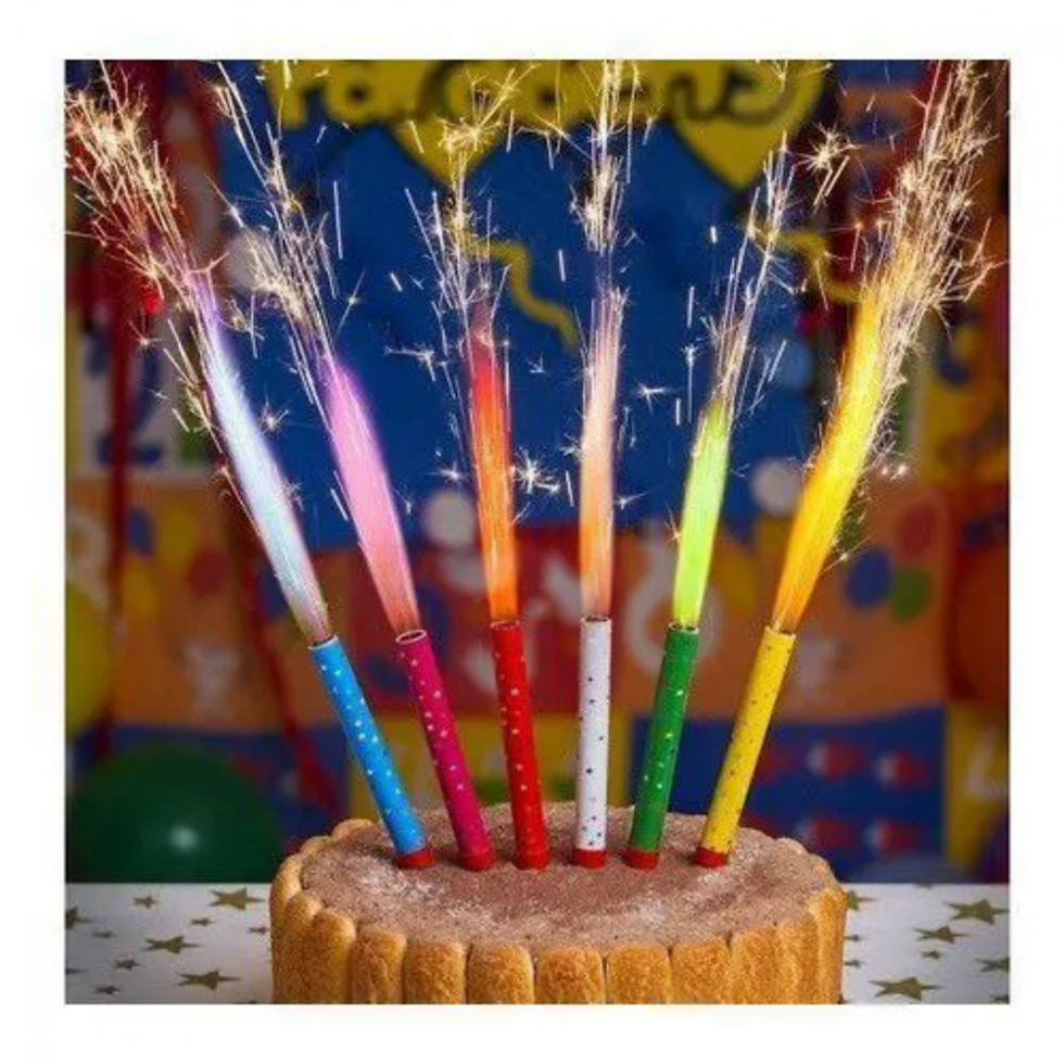 Vela Aniversário Vulcão Chama Colorida Várias Cores Fenix Design Studio