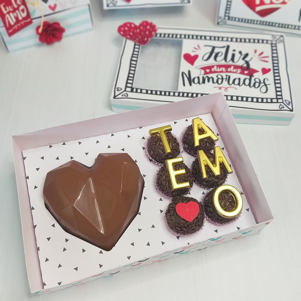 Caixa para Coração e Doces Dia dos Namorados