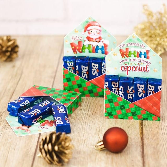 Caixa para Bombons Natal Personalizada Tamanho P Fenix Design Studio