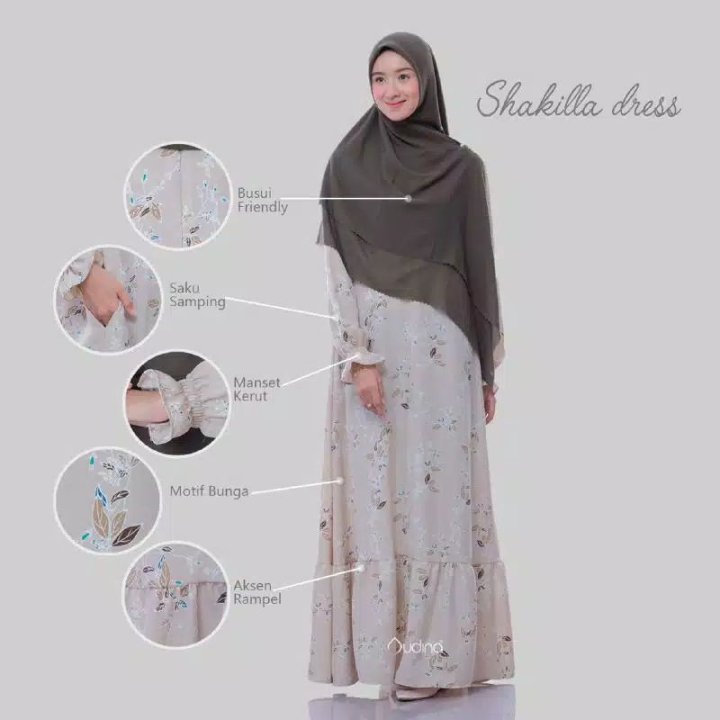 Thumbnail: Gamis/Dress Motif ORI BRAND AUDINA "Shakilla Dress"