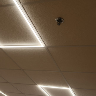 LED ceiling lighting installation