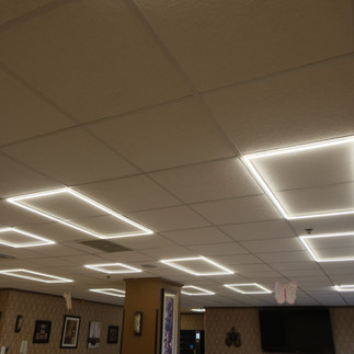 LED ceiling lighting installation