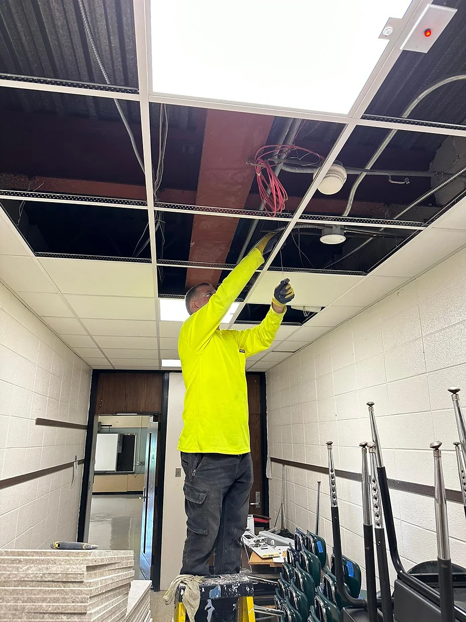 Harborfields High School, drop ceiling