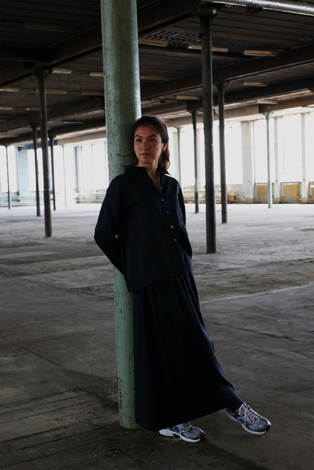 Sari Skirt - Tencel navy