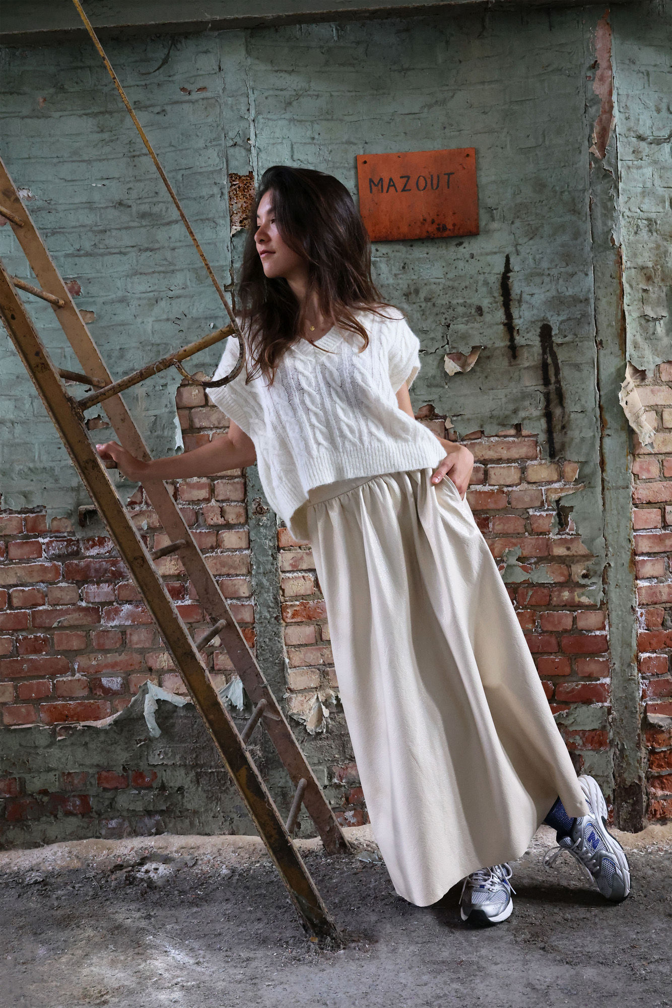 Sari Skirt - Vegan leather vanilla