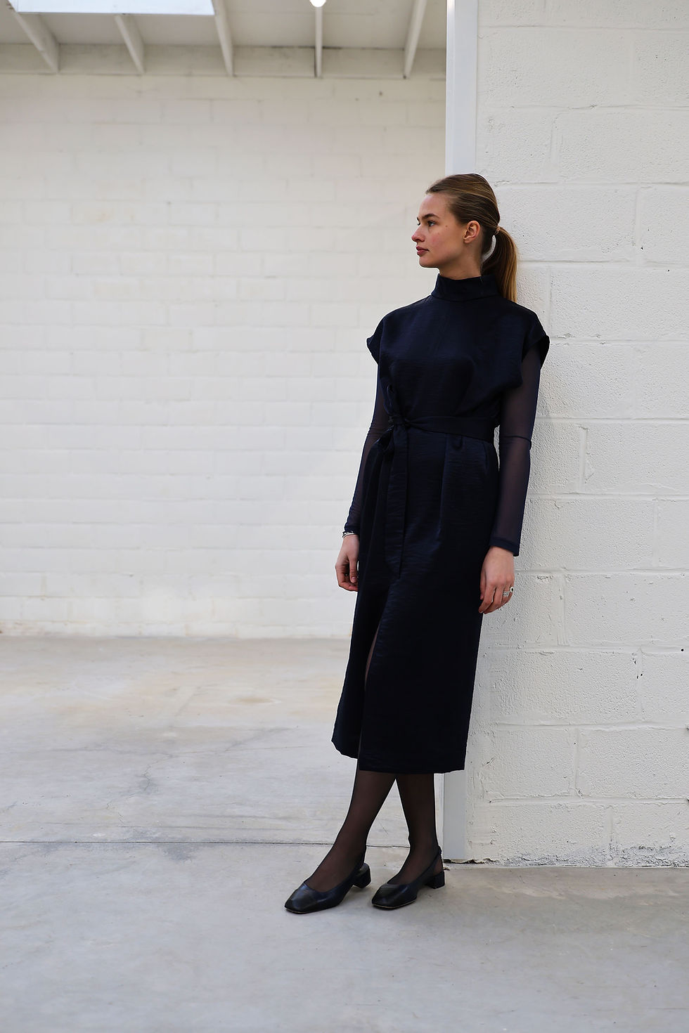 Thumbnail: Dorothy dress - Satin navy