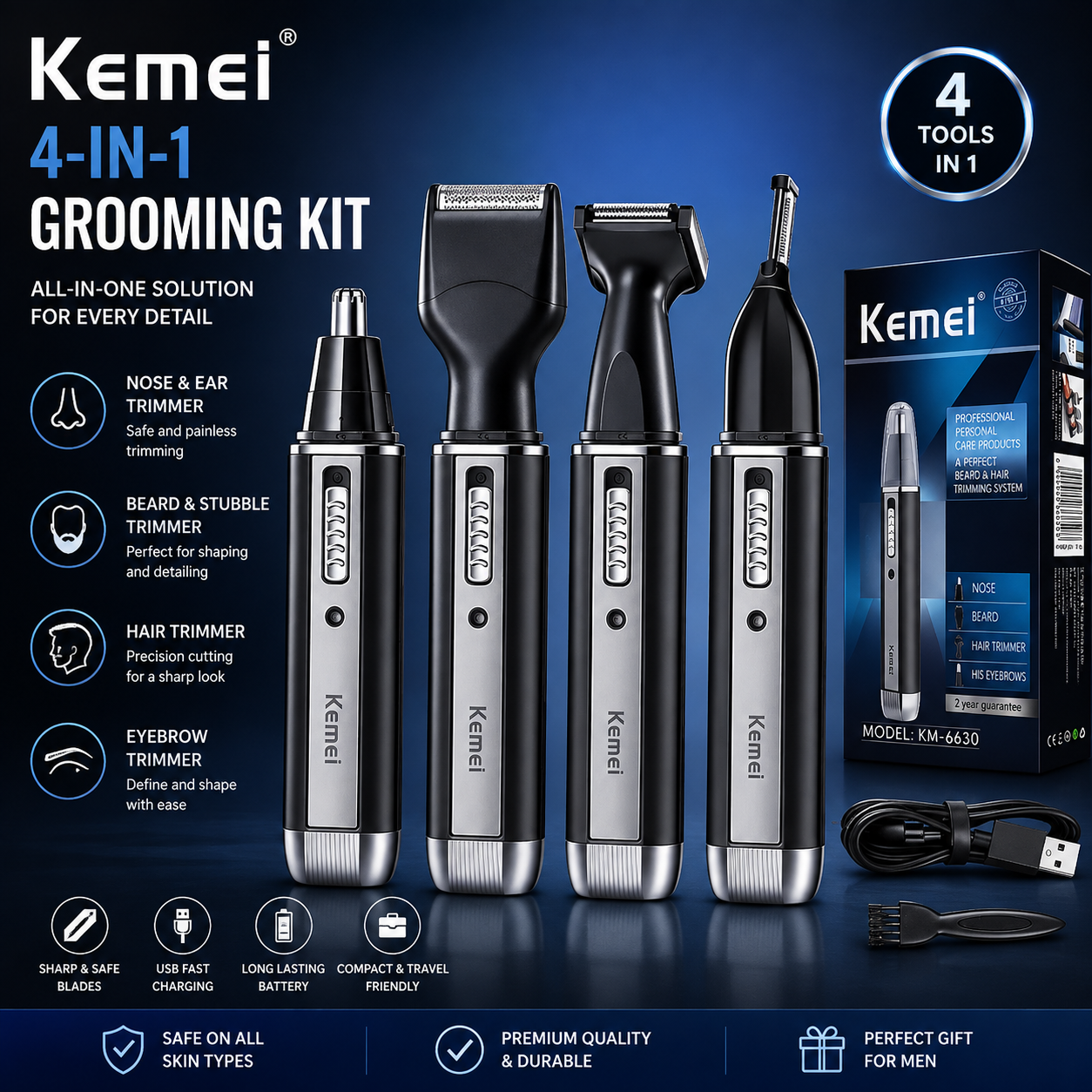 4-in-1 Men's Grooming Trimmer