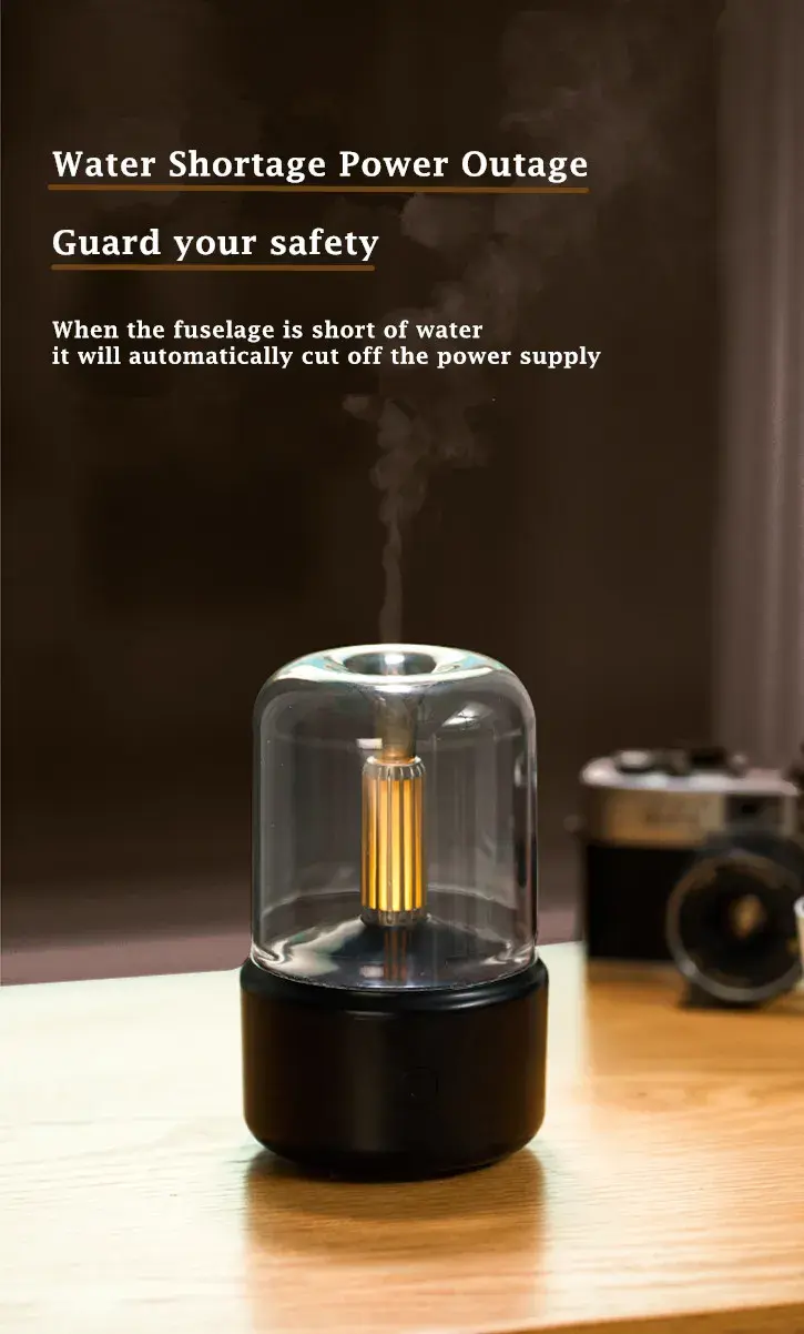 Thumbnail: Vintage Bulb Oil Diffuser (Black) - Decorative Ultrasonic Aroma Diffuser
