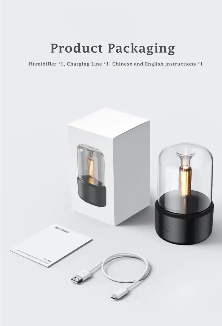 Thumbnail: Vintage Bulb Oil Diffuser (Black) - Decorative Ultrasonic Aroma Diffuser