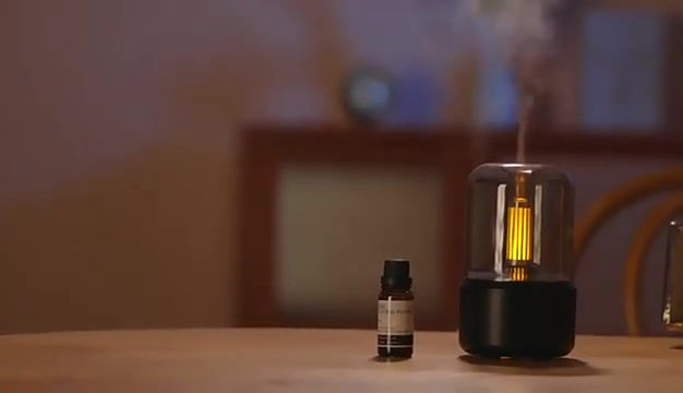 Thumbnail: Vintage Bulb Oil Diffuser (Black) - Decorative Ultrasonic Aroma Diffuser