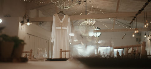 Wedding dress at Bashall Barn wedding in the Ribble Valley