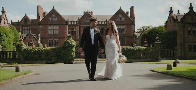 Couple portrait at Dorfold Hall wedding in Cheshire