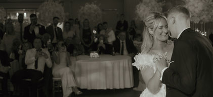 Couple’s first dance during evening reception at Merrydale Manor wedding