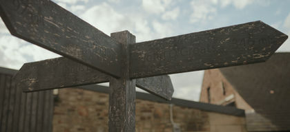 Signpost outside Bashall Barn Ribble Valley