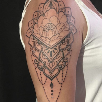 Dot work flower design