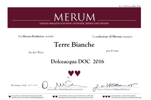 Ritaglio stampa: Merum, 2018 - Terre Bianche, Dolceacqua